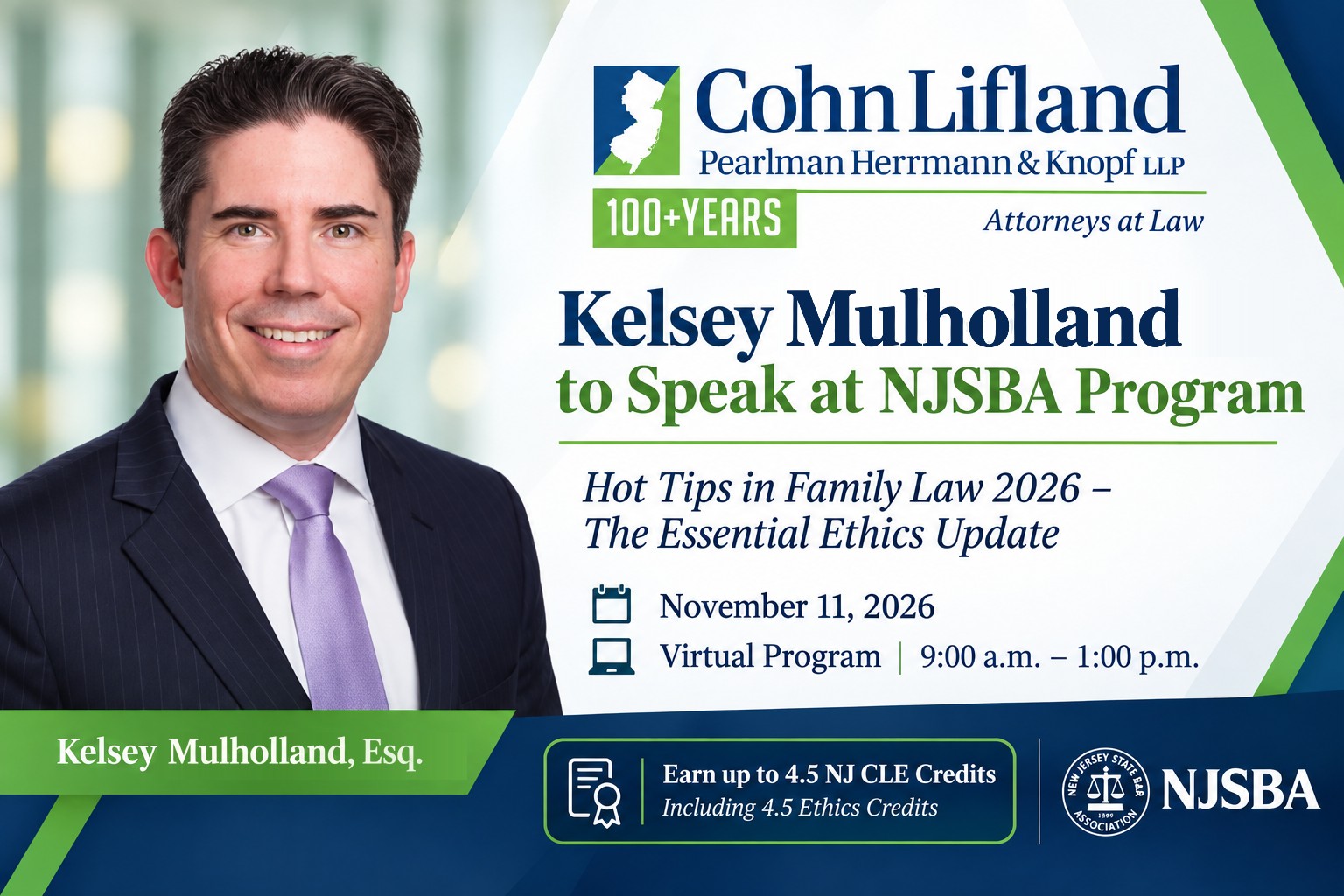 Cohn Lifland Attorney Kelsey D. Mulholland to Speak at NJSBA’s 2026 Hot Tips in Family Law Program